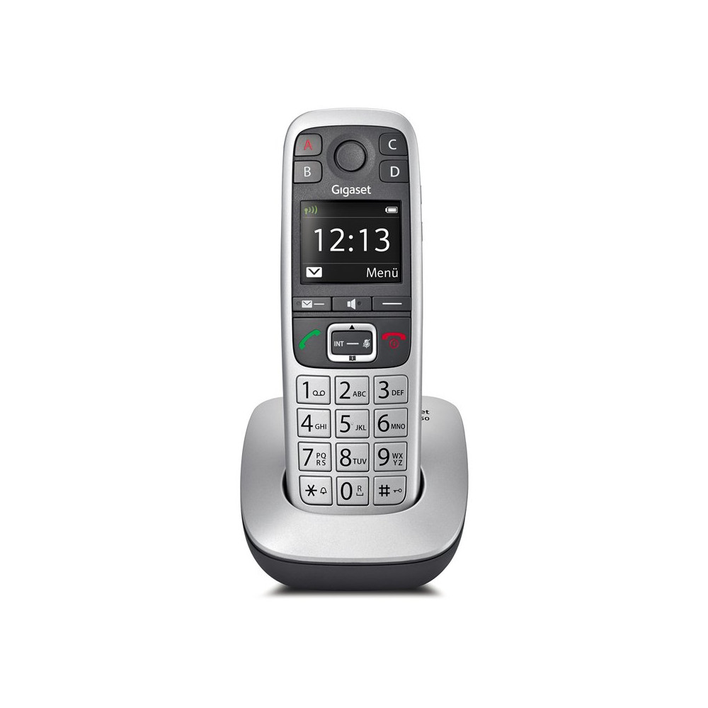 GIGASET E560 (PLATINO) - TELEFONO CORDLESS - VIVAVOCE - 4 TASTI CHIAMATA RAPIDA - HAC SIEE560S