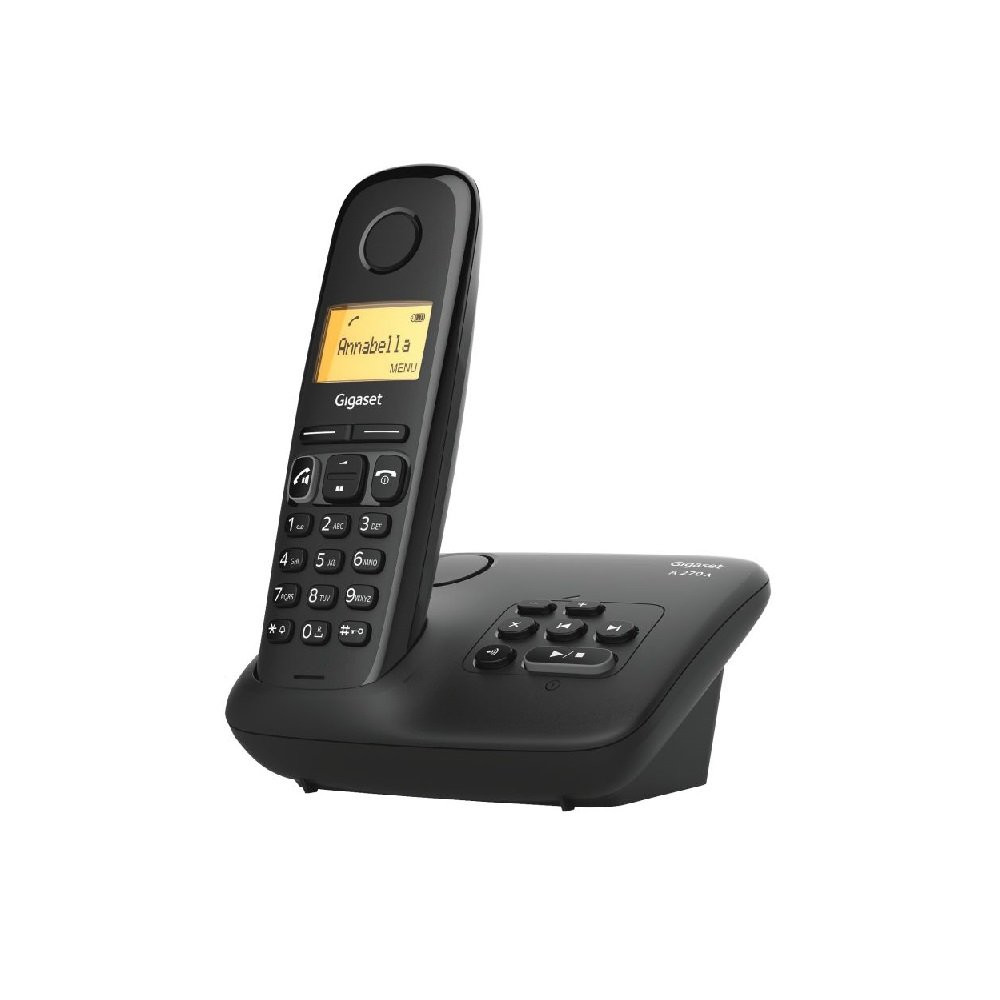 GIGASET A270A (NERO) - TELEFONO CORDLESS - FUNZIONE SVEGLIA - VIVAVOCE - SEGRETERIA SIEA270A