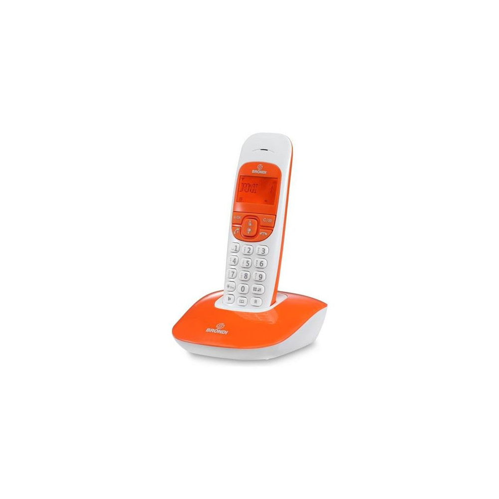 BRONDI NICE (BIANCO/ARANCIO) - TELEFONO CORDLESS SINGOLO - VIVAVOCE BRONICEW/O