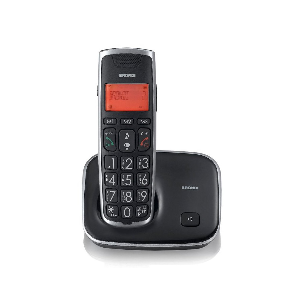 BRONDI BRAVO GOLD 2 (NERO) - TELEFONO CORDLESS SINGOLO - TASTI GRANDI - AUDIO AMPLIFICATO - VIVAVOCE BROBRAVOGOLDBK