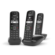 GIGASET AS690 TRIO (NERO) - TELEFONO CORDLESS TRIPLO - VIVAVOCE SIEAS690TRIOBK
