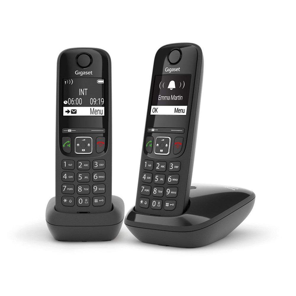 GIGASET AS690 DUO (NERO) - TELEFONO CORDLESS DOPPIO - VIVAVOCE SIEAS690DUOBK