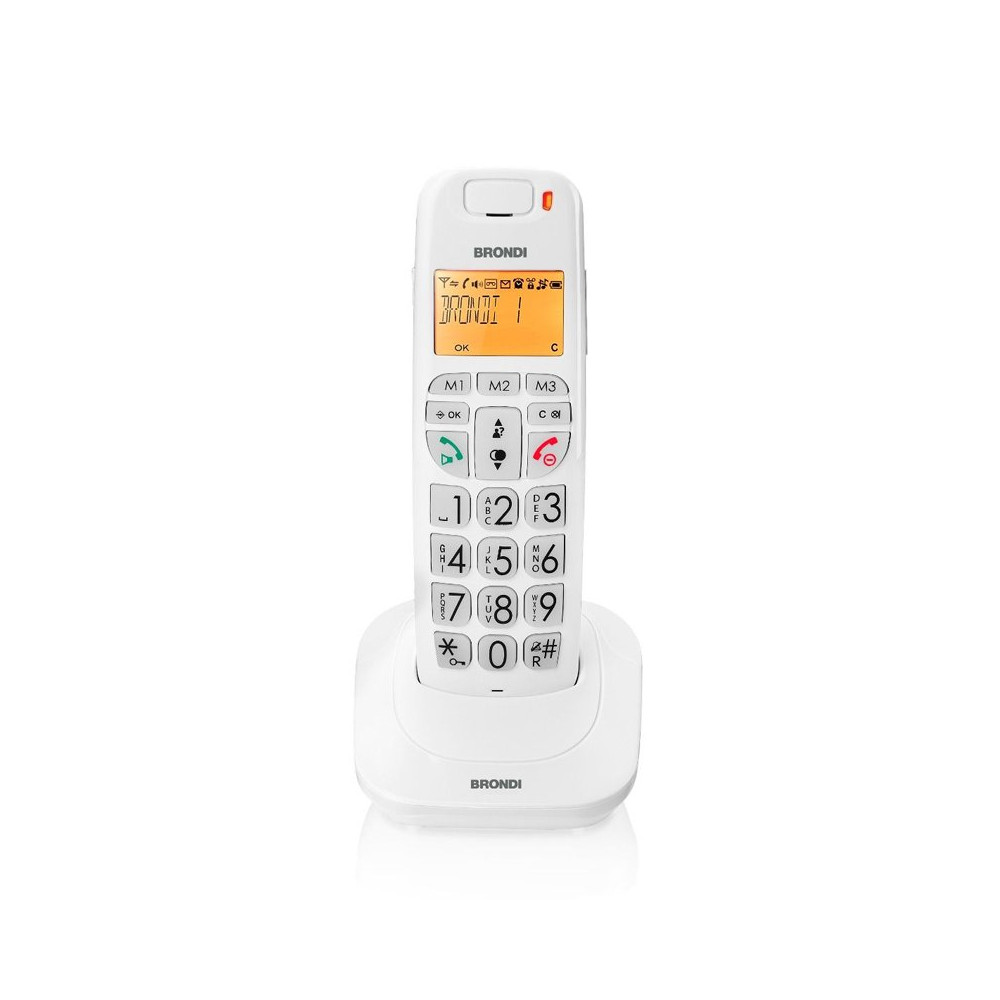 BRONDI BRAVO BRIGHT (BIANCO) - TELEFONO CORDLESS SINGOLO - AUDIO AMPLIFICATO - VIVAVOCE BROBRAVOBRIGHTW