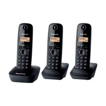 PANASONIC KX-TGB613JT (NERO) - TELEFONO CORDLESS TRIPLO - IMPUGNATURA ANTISCIVOLO - AUTONOMIA IN CHIAMATA 18H PANKXTGB613BK