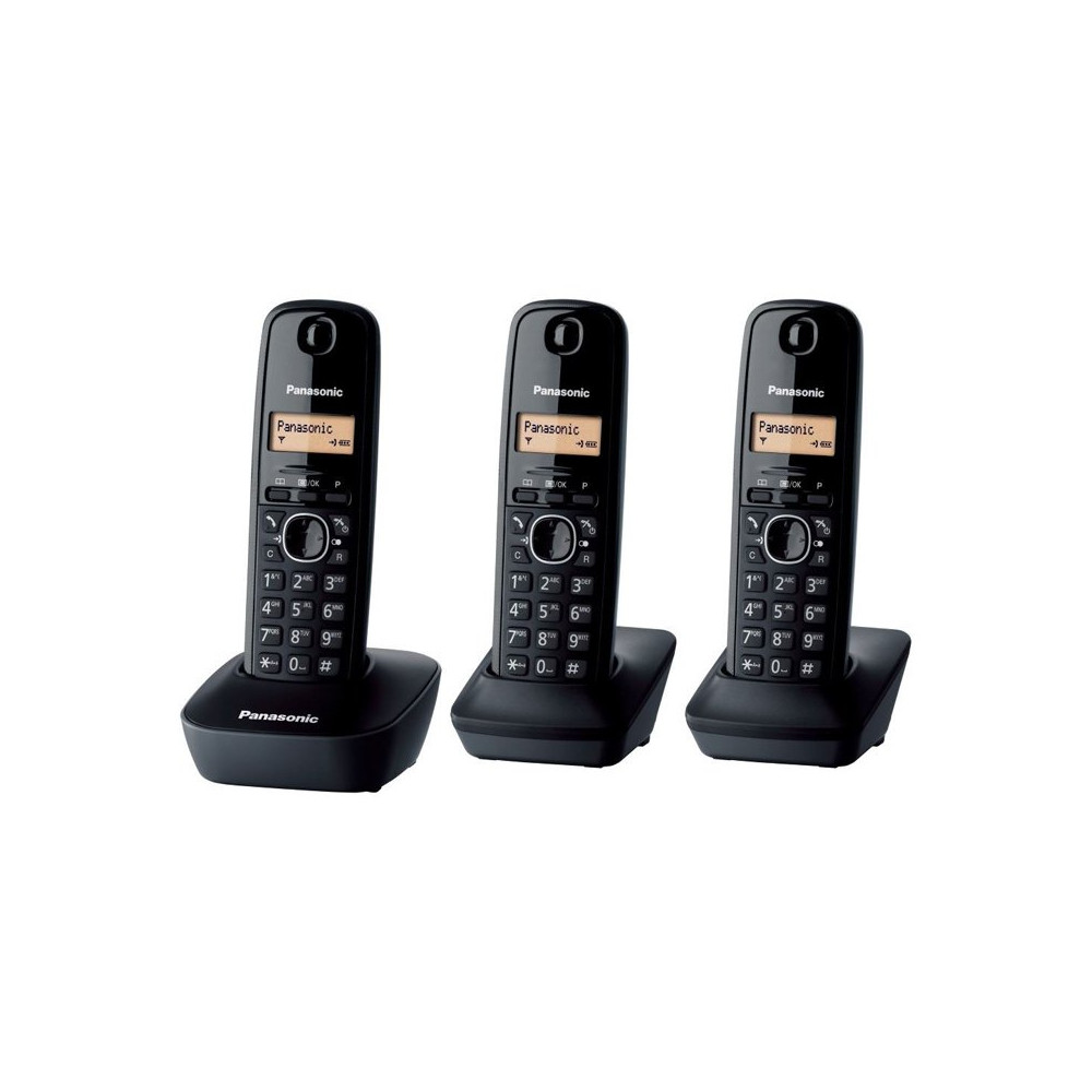 PANASONIC KX-TGB613JT (NERO) - TELEFONO CORDLESS TRIPLO - IMPUGNATURA ANTISCIVOLO - AUTONOMIA IN CHIAMATA 18H PANKXTGB613BK