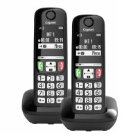 GIGASET E270 DUO (NERO) - TELEFONO CORDLESS SENIOR DOPPIO - VIVAVOCE - TASTI GRANDI SIEE270DUOBK