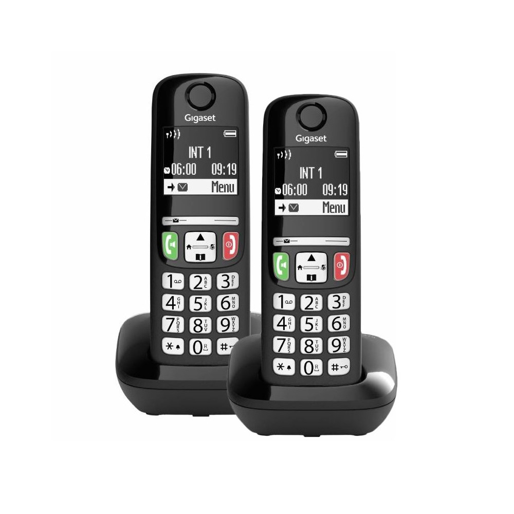 GIGASET E270 DUO (NERO) - TELEFONO CORDLESS SENIOR DOPPIO - VIVAVOCE - TASTI GRANDI SIEE270DUOBK