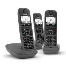 GIGASET AS490 TRIO (NERO) - TELEFONO CORDLESS TRIPLO - VIVAVOCE SIEAS490TRIOBK