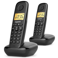 GIGASET START 100 DUO (NERO) - TELEFONO CORDLESS DOPPIO - VIVAVOCE - FUNZIONE SVEGLIA SIESTART100DUO