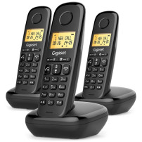 GIGASET START 100 TRIO (NERO) - TELEFONO CORDLESS TRIPLO - VIVAVOCE - FUNZIONE SVEGLIA SIESTART100TRIOBK