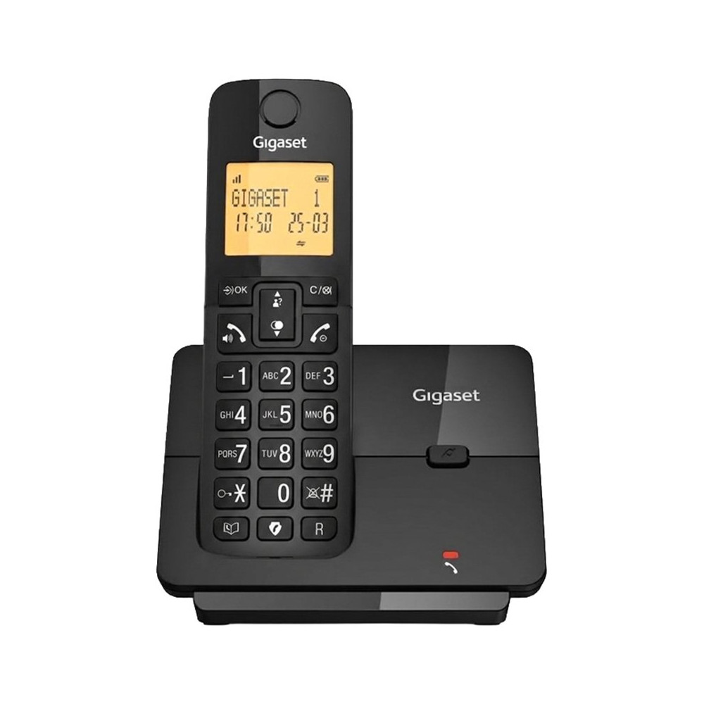 GIGASET ESSENTIAL 300 BLACK - TELEFONO CORDLESS SINGOLO - VIVAVOCE - RUBRICA 60 NUM SIEESSENTIAL300BK