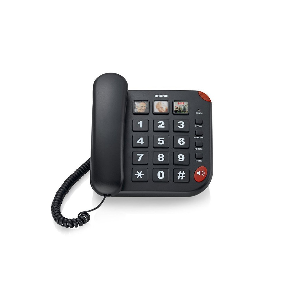 BRONDI BRAVO 15 (NERO) - TELEFONO CORDED - TASTI GRANDI BROBRAVO15BK