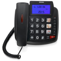 BRONDI BRAVO 90 LCD (NERO) - TELEFONO CORDED - TASTI GRANDI - VIVAVOCE - DISPLAY - AUDIO BOOST - COMPATIBILE CON APPARECCHI ACUS