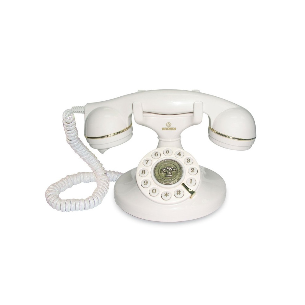 BRONDI VINTAGE 10 (BIANCO) - TELEFONO CORDED - DESIGN RETRO BROVINTAGE10W