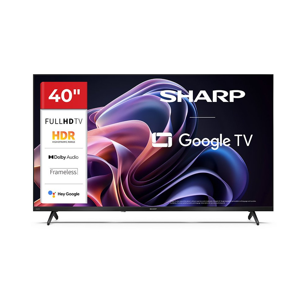 SHARP 40HF2265E - 40"" GOOGLE TV LED HD -  FRAMELESS - COMP. TV SAT - AUDIO DOLBY DIGITAL+ / DTS HD - CHROMECAST - BLACK - IT SH