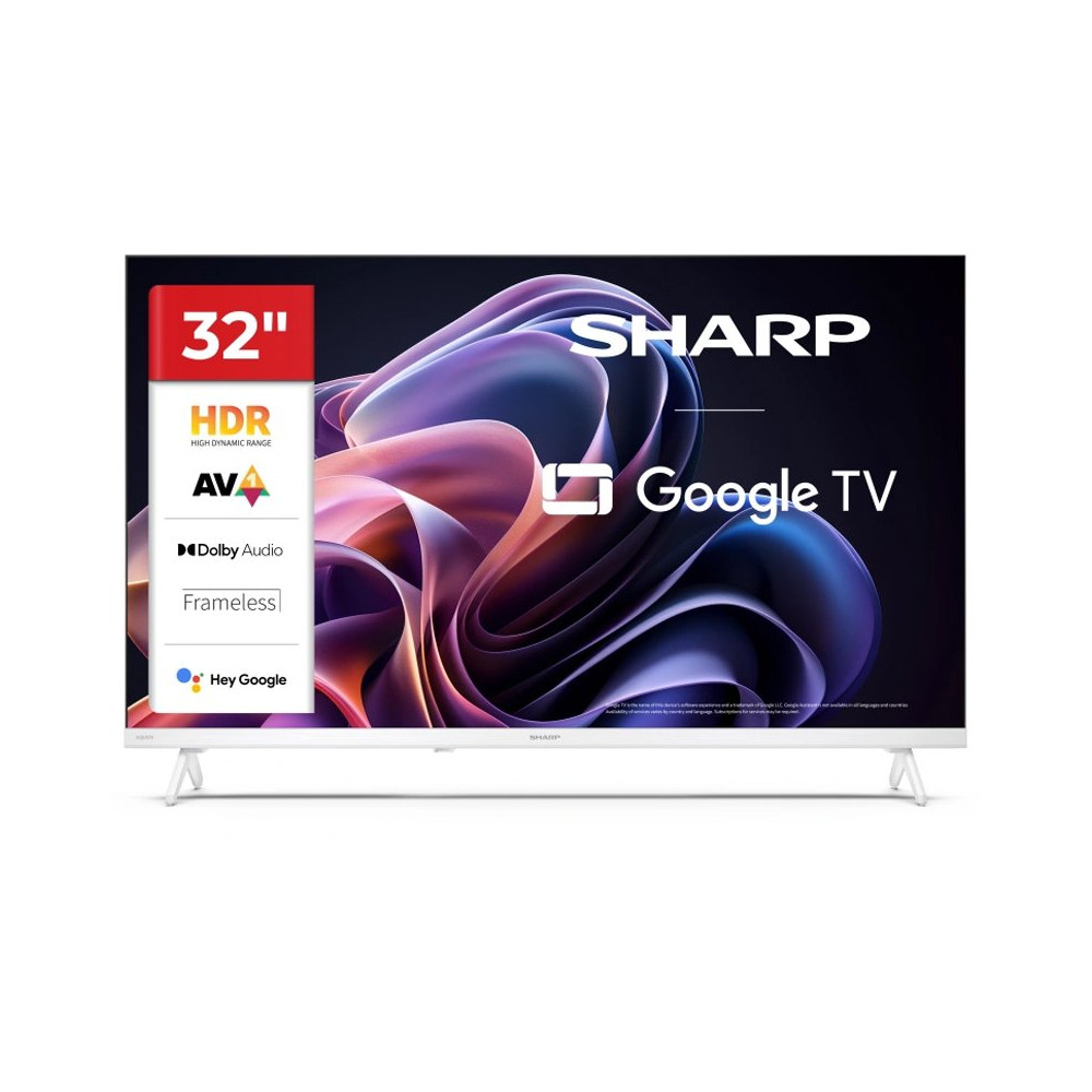 SHARP 32HF2265EW - 32"" GOOGLE TV LED HD -  FRAMELESS - AUDIO DOLBY DIGITAL+ / DTS HD - CHROMECAST - WHITE - IT SHA32HF2265EW