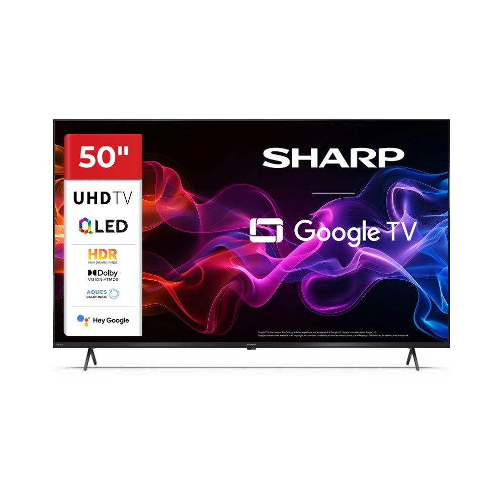 SHARP 50HP5265E - 50"" GOOGLE TV QLED 4K -  FRAMELESS - DOLBY AUDIO / VISION - CHROMECAST - BLACK - IT SHA50HP5265E
