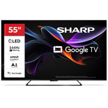 SHARP 55HR7265E - 55"" GOOGLE TV QLED 144Hz 4K AI -  FRAMELESS - STAND CENTRALE - HARMAN / KARDON - DOLBY VISION DIGITAL+ / DTS 