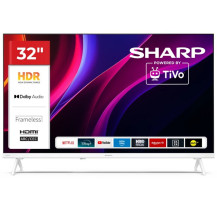 SHARP 32HE2245EW - 32"" SMART TV LED HD - FRAMELESS - COMP. TV SAT - AUDIO DOLBY DIGITAL+ / DTS HD - CHROMECAST - WHITE - IT SHA