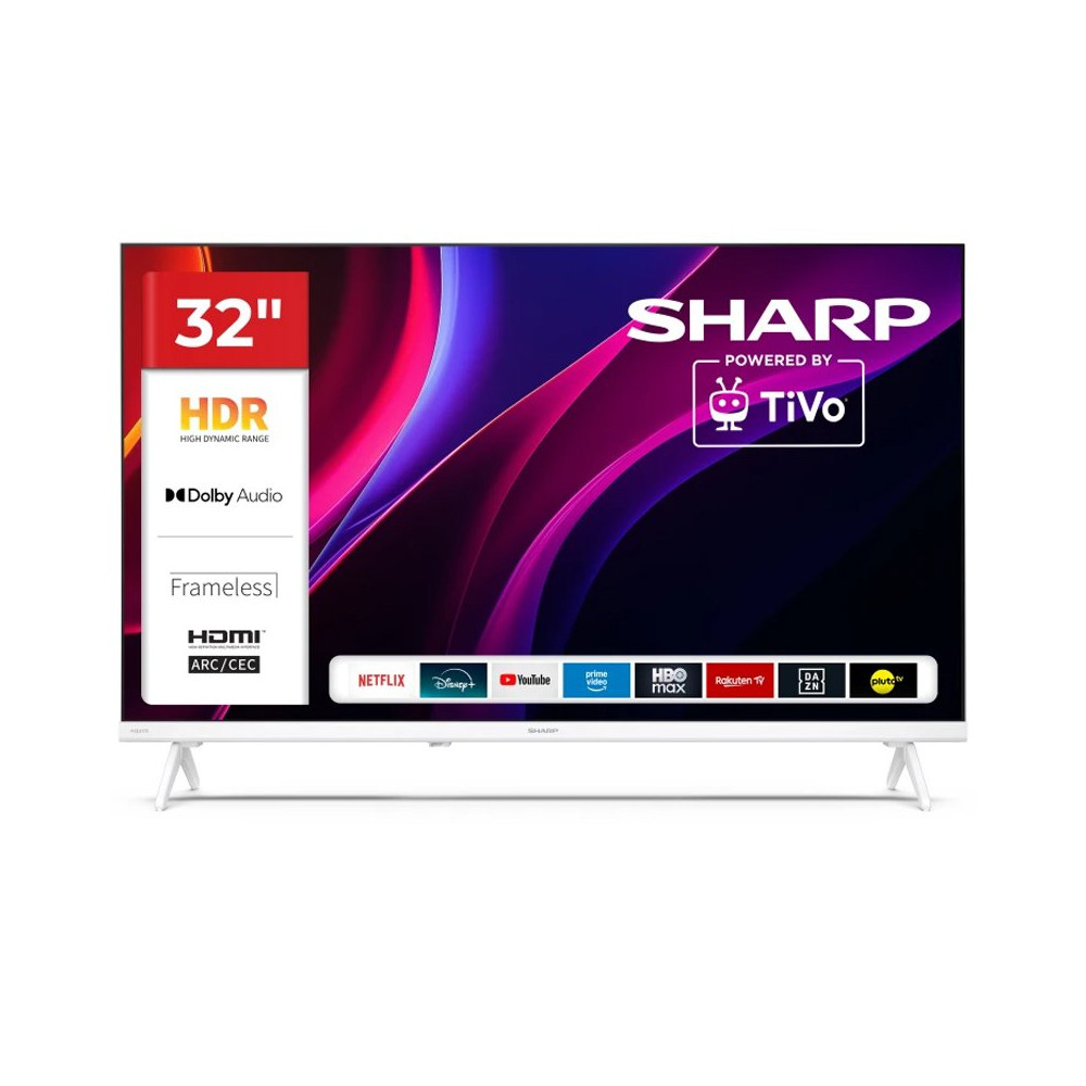 SHARP 32HE2245EW - 32"" SMART TV LED HD - FRAMELESS - COMP. TV SAT - AUDIO DOLBY DIGITAL+ / DTS HD - CHROMECAST - WHITE - IT SHA