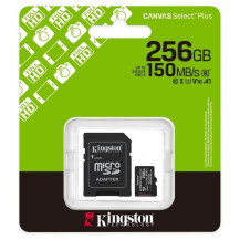 KINGSTON CANVAS SELECT PLUS 256GB (SDCS3/256GB) - MICRO SD 128GB + ADATTATORE SD KINSDCS3/256GB