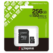 KINGSTON CANVAS SELECT PLUS 256GB (SDCS3/256GB) - MICRO SD 128GB + ADATTATORE SD KINSDCS3/256GB