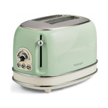 ARIETE TOASTER VINTAGE VERDE (0155/04) - TOSTAPANE ELETTRICO IN METALLO - 6 LIVELLI DORATURA - ESPULSIONE AUTOMATICA - 810W ARI1