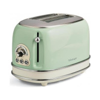 ARIETE TOASTER VINTAGE VERDE (0155/04) - TOSTAPANE ELETTRICO IN METALLO - 6 LIVELLI DORATURA - ESPULSIONE AUTOMATICA - 810W ARI1
