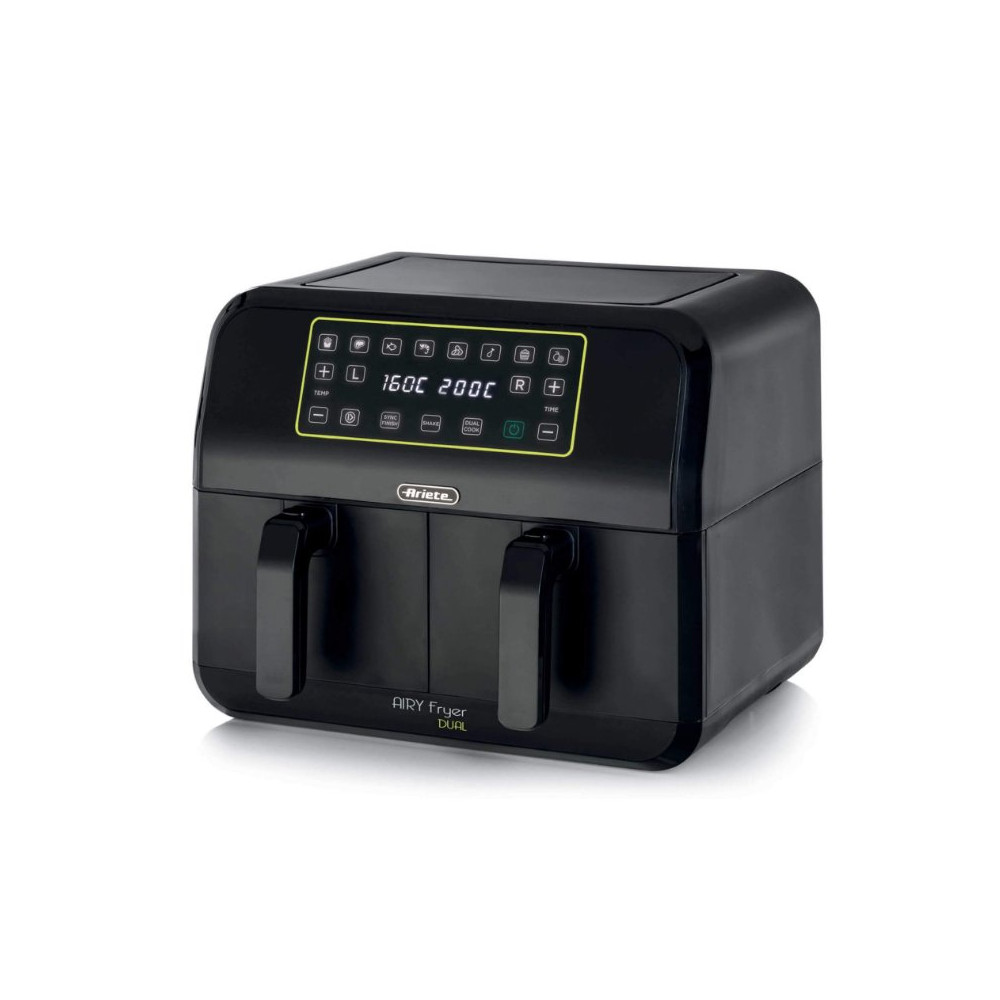 ARIETE AIRY FRYER DUAL BLACK (4623) - FRIGGITRICE AD ARIA - 8L - DOPPIO CESTELLO - TOUCH CONTROL - TIMER 60 MIN - 1700W ARI4623