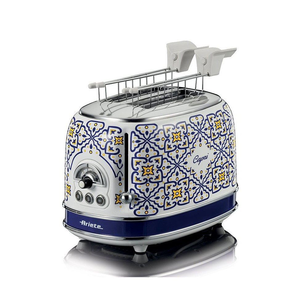 ARIETE TOASTER CAPRI EDITION (155) - TOSTAPANE ELETTRICO IN METALLO - 6 LIVELLI DORATURA - ESPULSIONE AUTOMATICA - 2 FETTE - 815