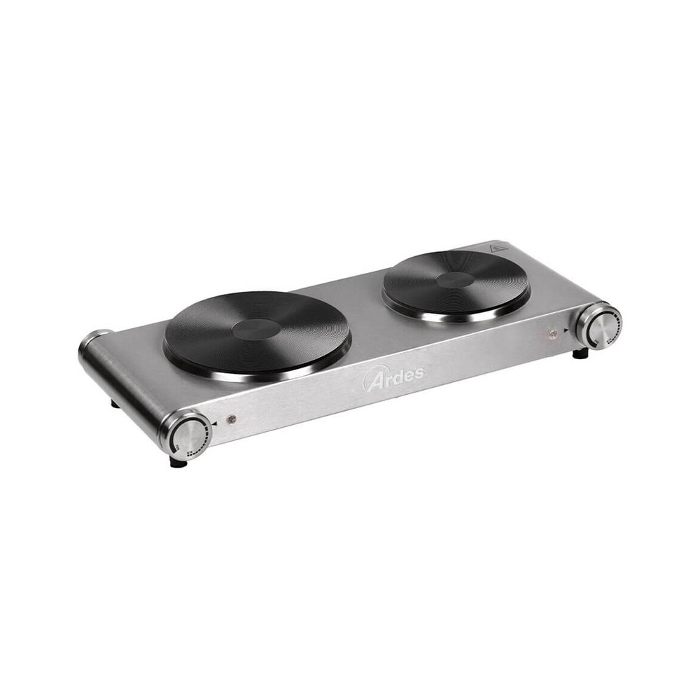 ARDES HOBINOX DUO (ARFOEL02) - FORNELLO ELETTRICO 2 PIASTRE 18-15CM 1500/1000W ARDARFOEL02