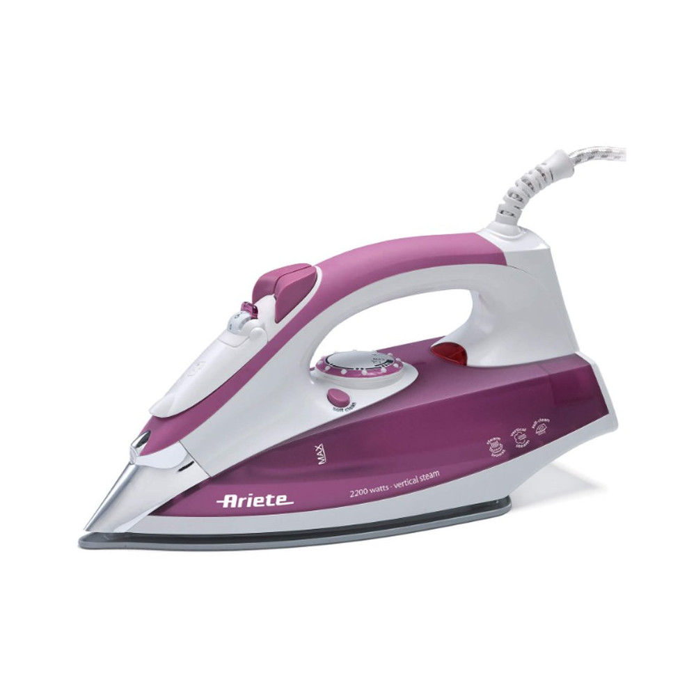 ARIETE STEAM IRON 2200 (6215/00) - FERRO DA STIRO - PUNTA SLIM - PIASTRA ACCIAIO INOX - COLPO VAPORE - SELF CLEANING - 2200W ARI