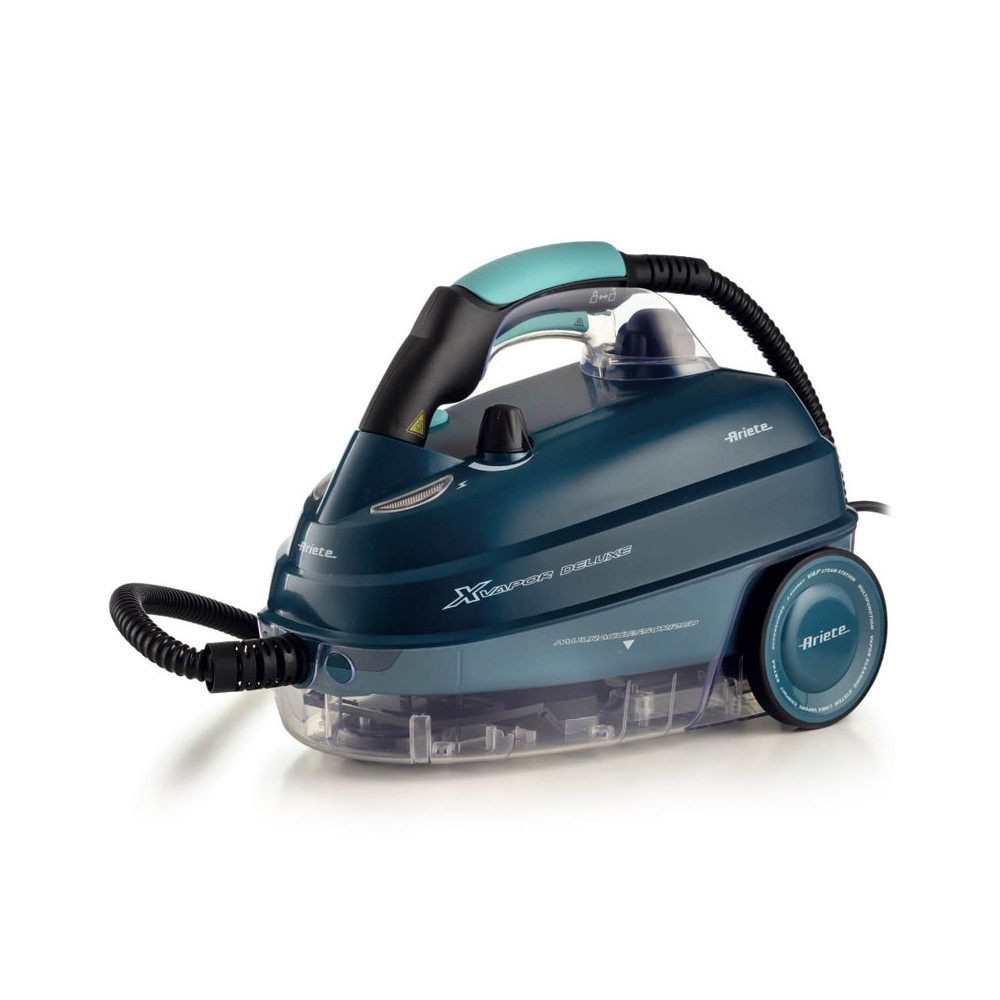 ARIETE XVAPOR DELUXE BLU (4146/05) - PULITORE A VAPORE A TRAINO - PRESSIONE 5 BAR - 9 ACCESSORI INCLUSI - 1600CC - 1500W ARI4146