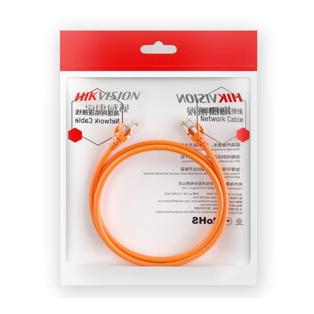 HIKVISION DS-1NP6UEC0-OR-5MT - CAVO LAN CAT6 U/UTP - 5M - ORANGE HIKDS-1NP6UEC0-OR-5M