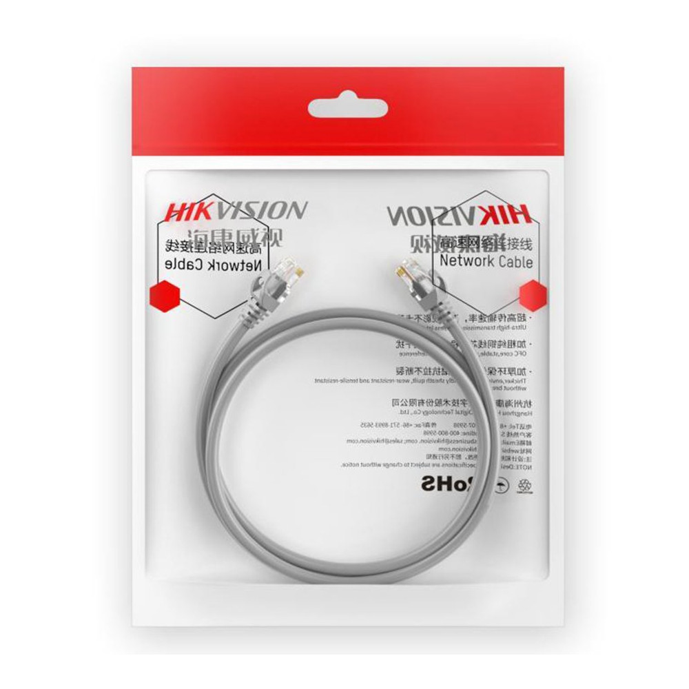 HIKVISION DS-1NP6UEC0-GR-5MT - CAVO LAN CAT6 U/UTP - 5M - GREY HIKDS-1NP6UEC0-GR-5M