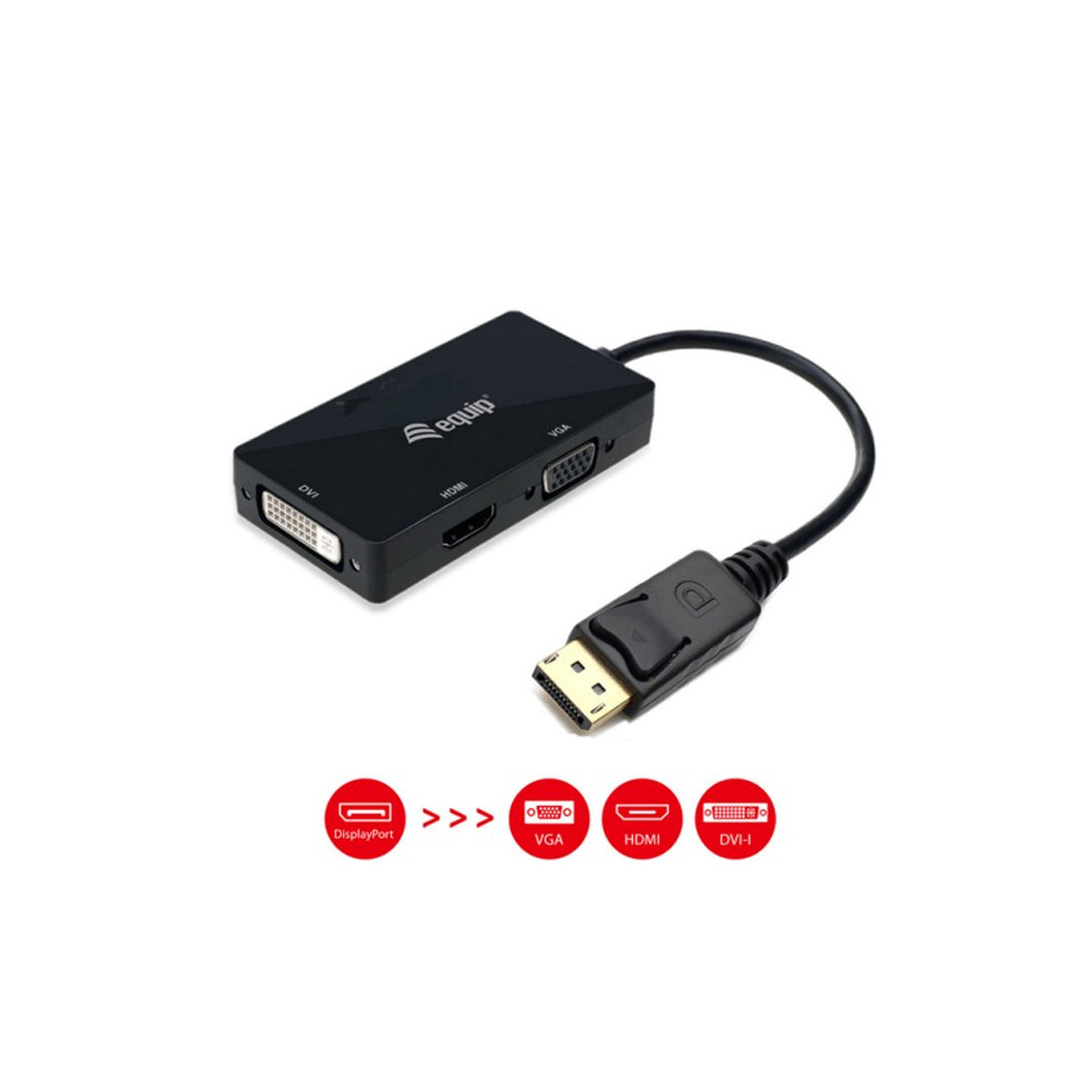 EQUIP 133441 - ADATTATORE DISPLAYPORT (M) / VGA (F) / HDMI (F) / DVI (F) EQU133441