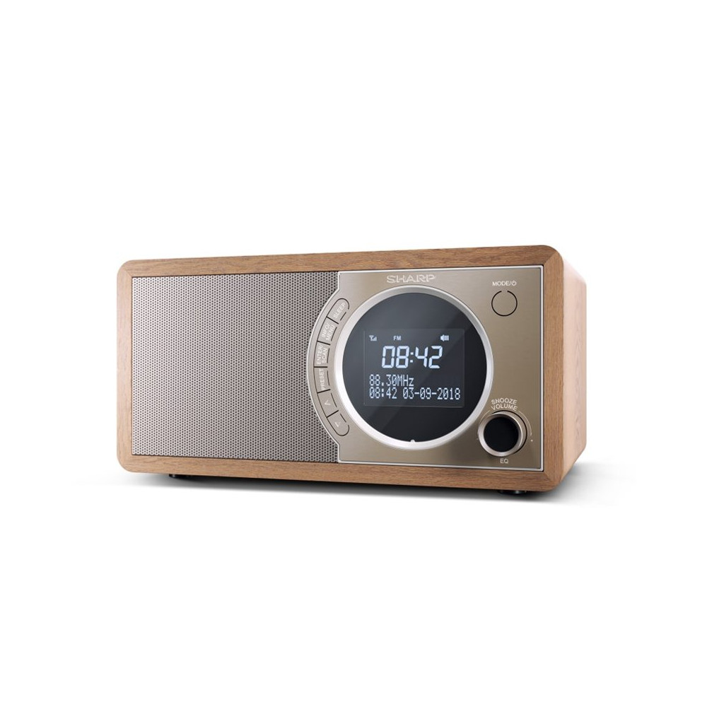 SHARP DR-450(BR) - RADIO DIGITALE - DAB/DAB+ - LCD MONOCROMATICO - 6W - BLUETOOTH - CHASSIS IN LEGNO - MARRONE SHADR450BR