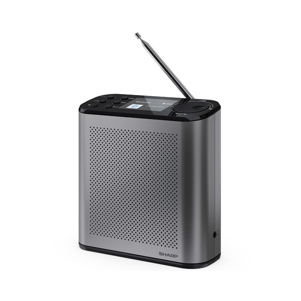 SHARP OSAKA DR-P530(GY) - RADIO DIGITALE PORTATILE - DAB/DAB+ - 2.4"""" SLIDE SHOW DISPLAY - BLUETOOTH 5.3 - STORM GREY SHADRP53
