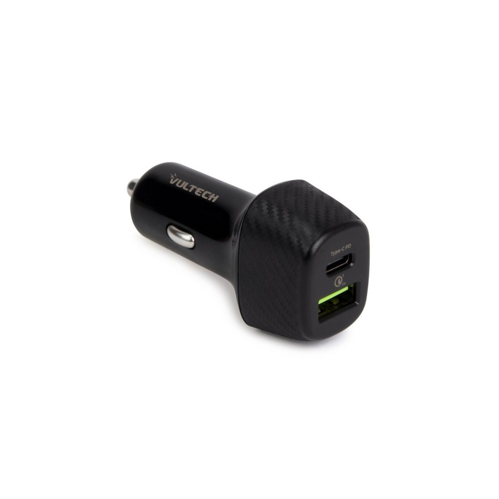 VULTECH CA-3QP - CARICATORE DA AUTO CON USB (18W) E TYPE C (27W) QUICKCHARGE 3.0 PD (MAX 45W) VULCA-3QP