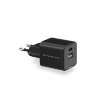 CONCEPTRONIC ALTHEA15B - CHARGER 2-PORT 20W GAN USB-C X 1, USB-A X 1, QC 3.0, PPS, BLACK CONALTHEA15B