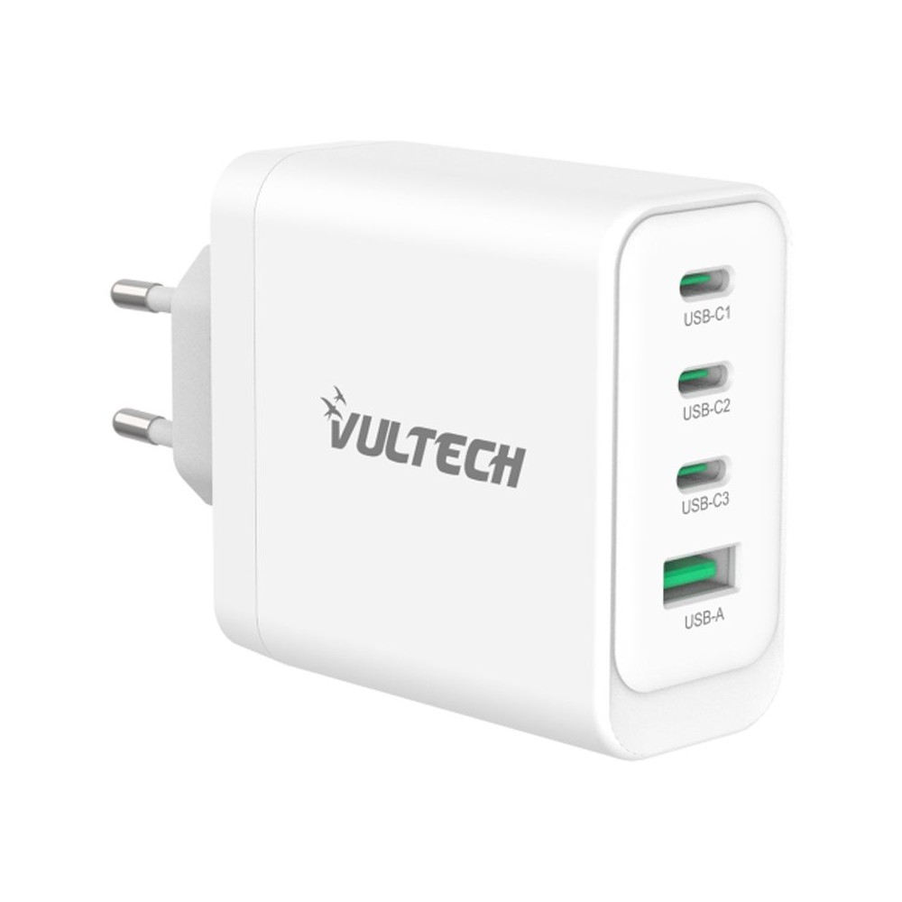VULTECH CC100-3C1A - CARICATORE UNIVERSALE 3 PT USB-C + 1 PORTA USB-A GAN 100W VULCC100-3C1A