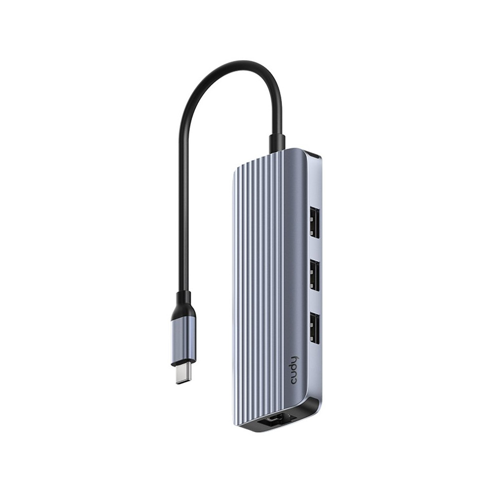 CUDY UH606 - HUB USB 6-IN-1 WITH GBE E 4K 60HZ HDMI CUDUH606