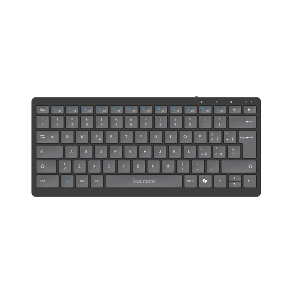 VULTECH KEY-601WBT - MINI TASTIERA SLIM WIRELESS + BLUETOOTH - LOW PROFILE - BATTERIA INTEGRATA RIC. VULKEY-601WBT