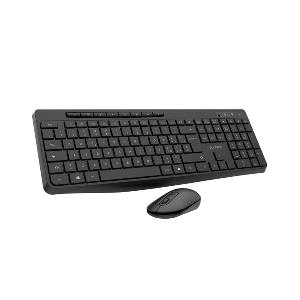 VULTECH KM-841W - KIT TASTIERA E MOUSE WIRELESS - LOW PROFILE - TASTI FUNZIONALI VULKM-841W