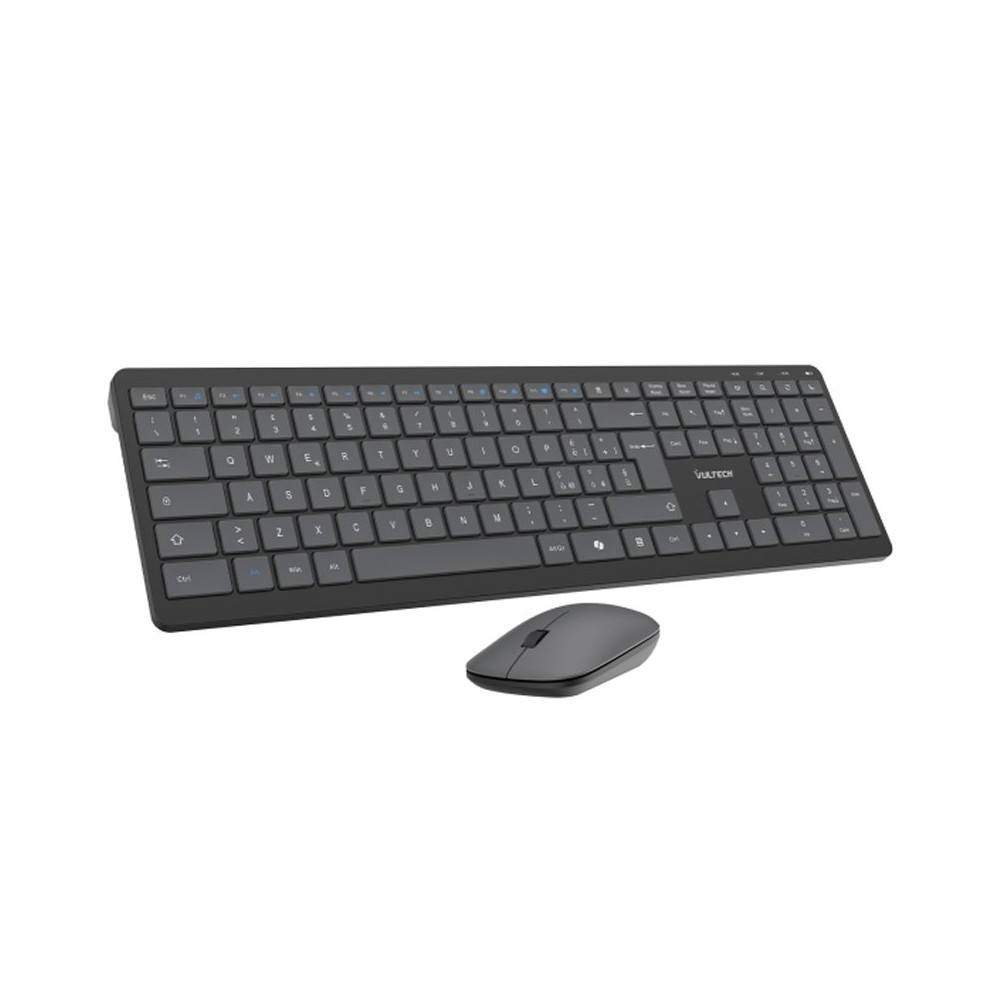 VULTECH KM-851W - KIT TASTIERA E MOUSE SLIM WIRELESS - LOW PROFILE - TASTI FUNZIONALI VULKM-851W