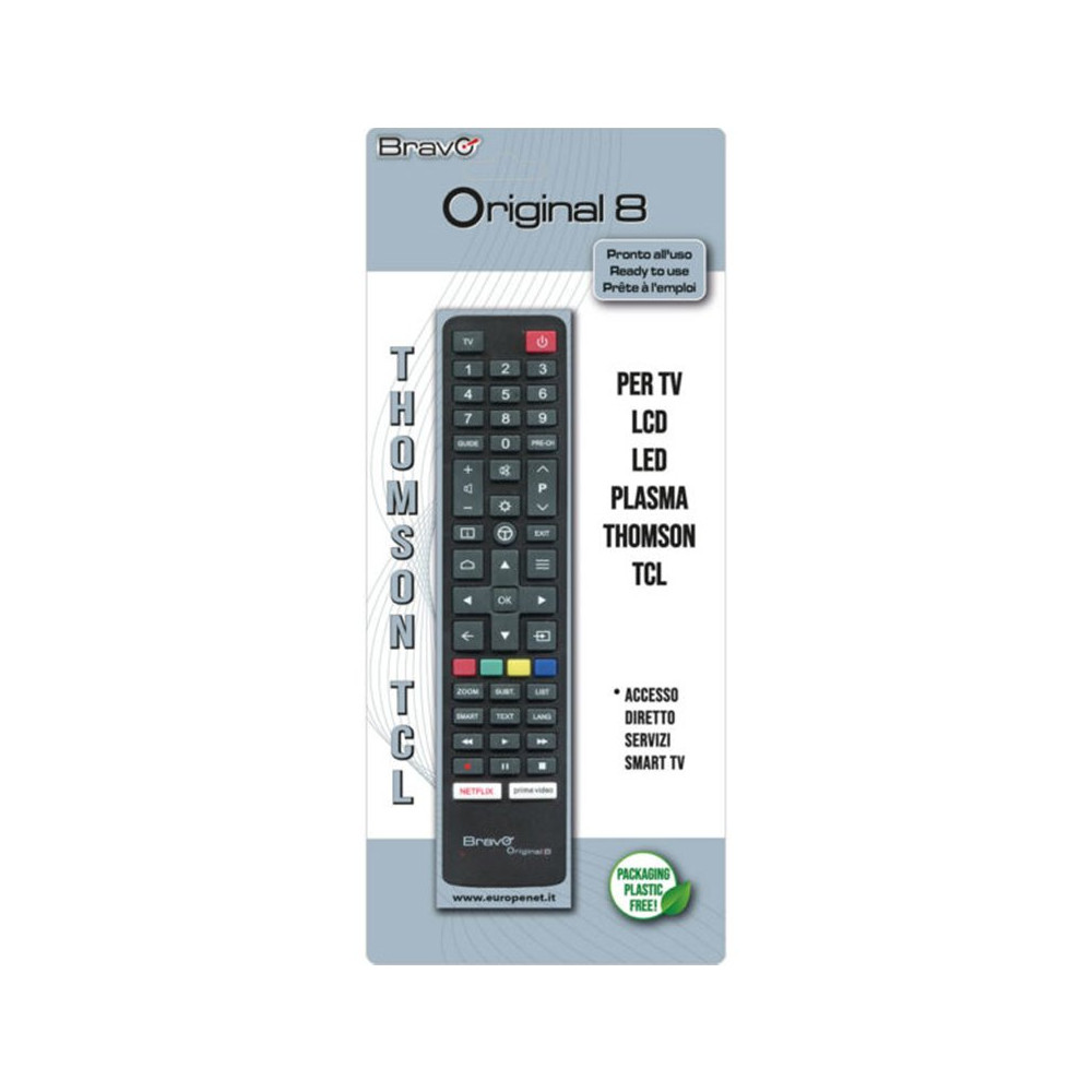 BRAVO ORIGINAL 8 (90202054) - TELECOMANDO COMPATIBILE FEDELMENTE RIPRODOTTO PER TV THOMSON BRAORIGINAL8