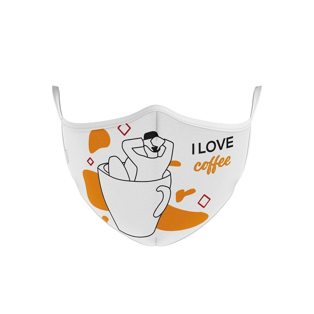 MASCHERINA ULTRA STYLE IN TNT DOPPIO STRATO - I LOVE COFFEE-M MFEEL ILOVECOFFEE-M