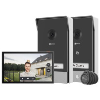 EZVIZ HP7 2-ENTRY KIT - VIDEOCITOFONO CON DOPPIA ENTRATA - 1 SCHERMO TOUCH 7"" 2K - 2 DOORBELLS CONTROLLO REMOTO - RILEVAMENTO M