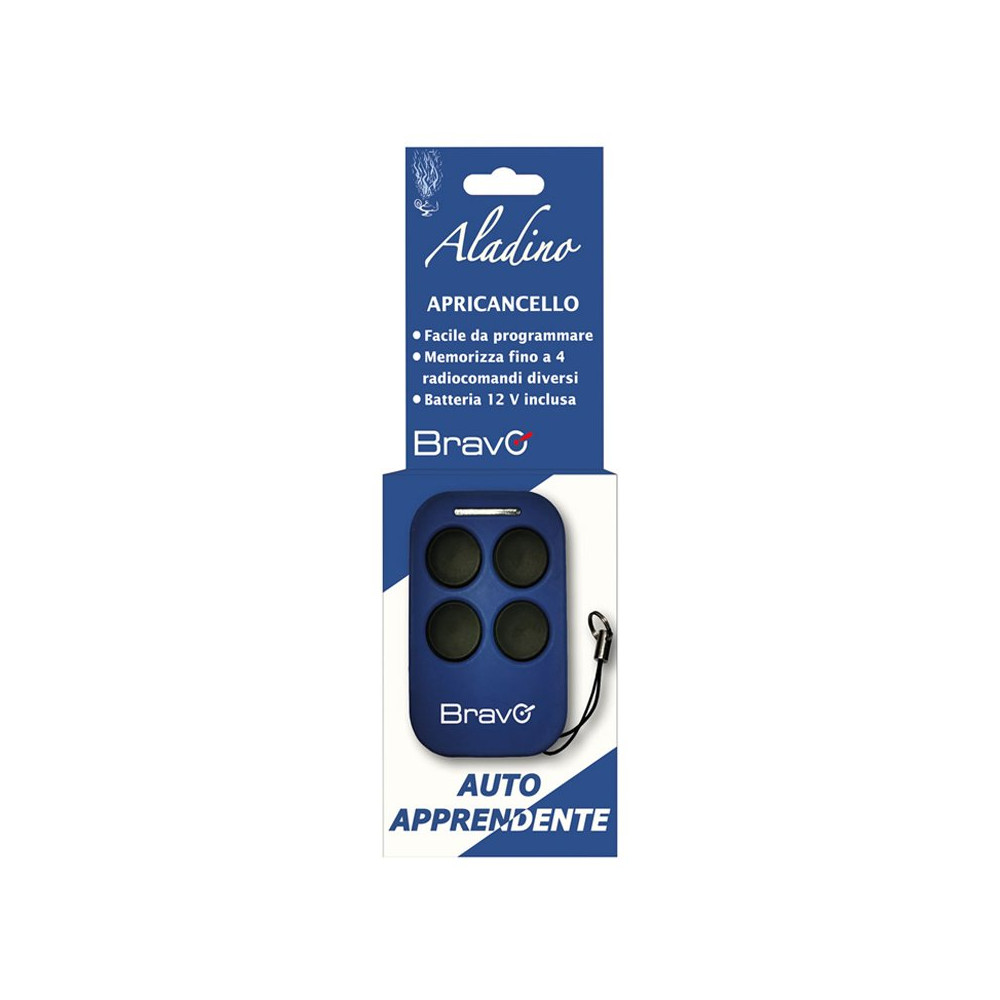 BRAVO ALADINO (90502150) - RADIOCOMANDO APRICANCELLO UNIVERSALE - AUTOAPPRENDENTE - 4 BANCHI MEMORIA - 433 Mhz BRAALADINO