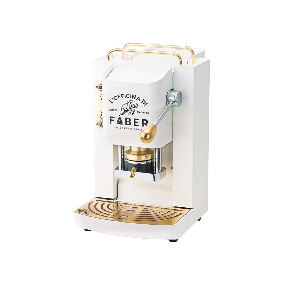 FABER PRO DELUXE BIANCO - MACCHINA PER CAFFE'' - PRESSACIALDA IN OTTONE - ELETTROVALVOLA E TERMOSTATO 95 - TELAIO IN ACCIAIO FAB